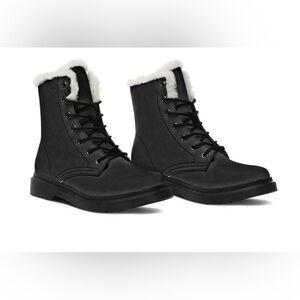 Rogue + Wolf Pitch Black Winter boots Vegan Leather Doc-Style Boots Goth